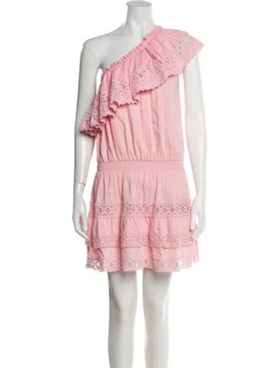 Pre-owned Melissa Odabash One-shoulder Mini Dress In Pink