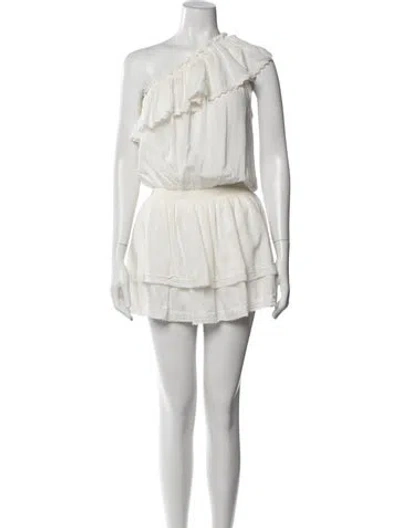 Pre-owned Melissa Odabash One-shoulder Mini Dress In White