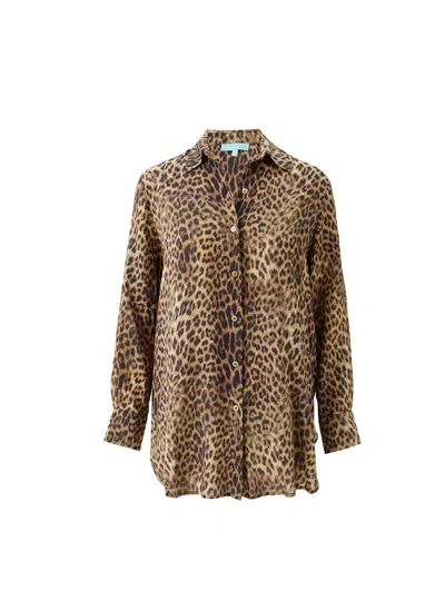 Melissa Odabash Paige Cheetah Shirt In Animal Print