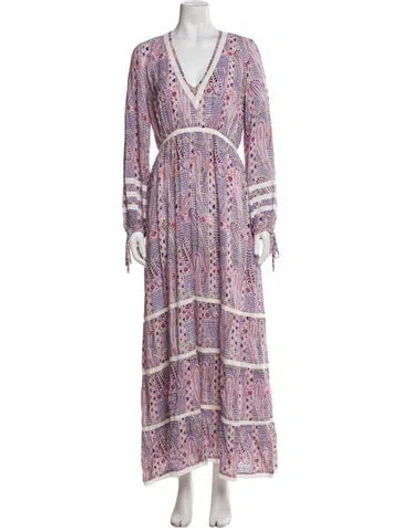 Pre-owned Melissa Odabash Paisley Print Long Dress In Blue