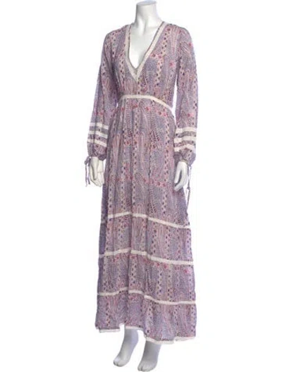 Pre-owned Melissa Odabash Paisley Print Long Dress In Blue