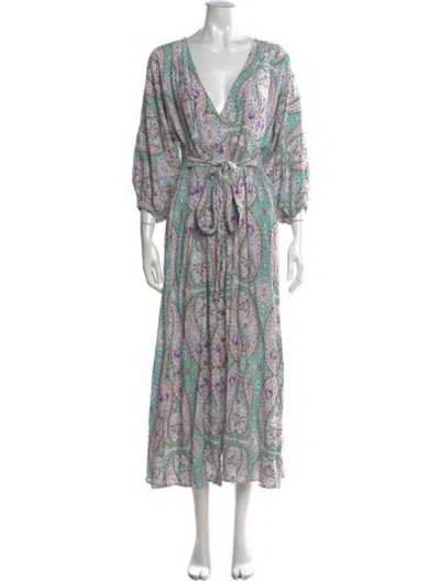 Pre-owned Melissa Odabash Paisley Print Long Dress In Multi