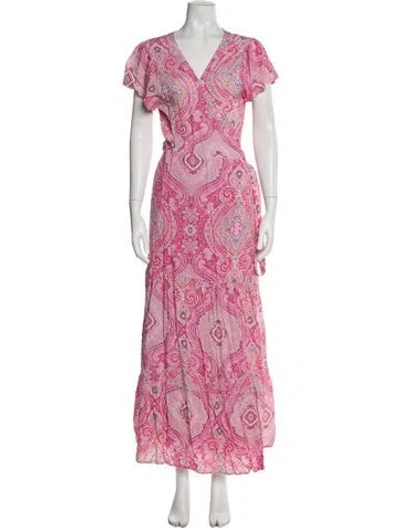 Pre-owned Melissa Odabash Paisley Print Long Dress In Pink