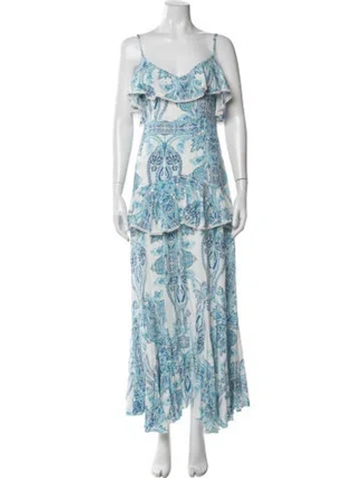 Pre-owned Melissa Odabash Paisley Print Long Dress W/ Tags In Multi
