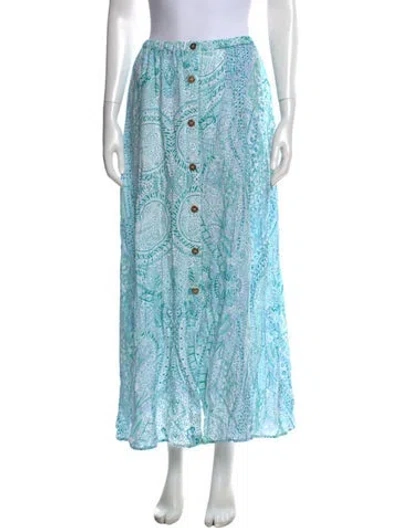 Pre-owned Melissa Odabash Paisley Print Long Skirt In Blue