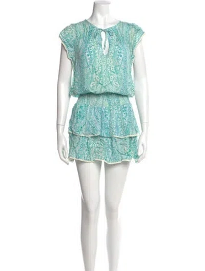 Pre-owned Melissa Odabash Paisley Print Mini Dress In Blue
