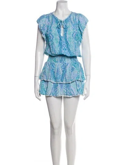 Pre-owned Melissa Odabash Paisley Print Mini Dress In Blue