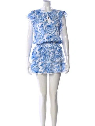 Pre-owned Melissa Odabash Paisley Print Mini Dress In Blue