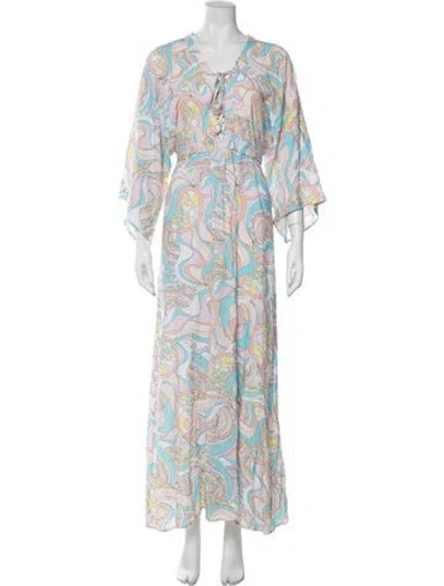 Pre-owned Melissa Odabash Paisley Print Robe W/ Tags In Blue