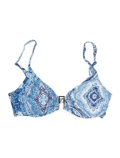 Pre-owned Melissa Odabash Paisley Print Top W/ Tags In Blue