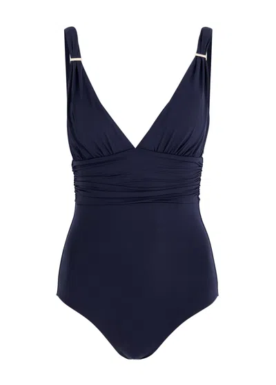 Melissa Odabash Panarea Plunge Swimsuit In Navy