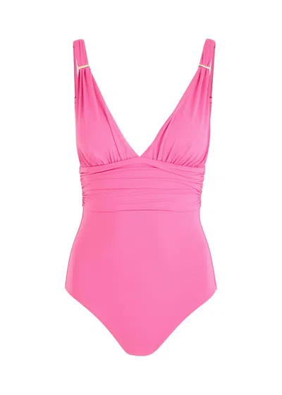 Melissa Odabash Panarea Ruched Swimsuit In Pink