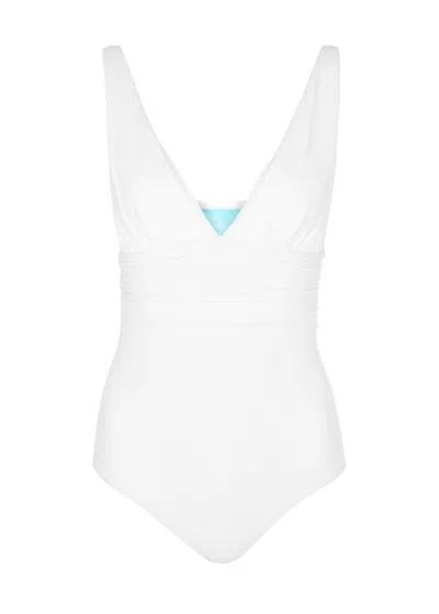 Melissa Odabash Panarea Plunge Swimsuit In White