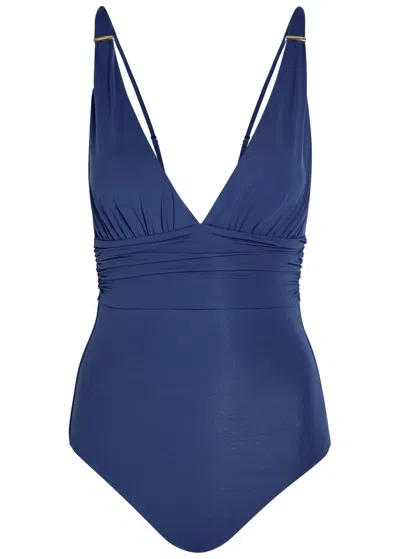 Melissa Odabash Panarea Plunge V-neck Swimsuit In Blue