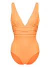 Melissa Odabash Panarea V-neck Swimsuit In Orange