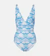 Melissa Odabash Panarea Print One-piece Swimsuit In Blue