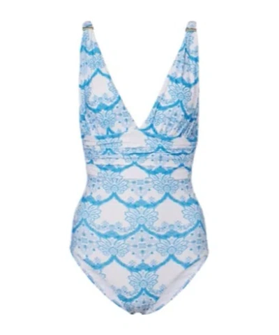 Melissa Odabash Panarea Print One-piece Swimsuit In Blue