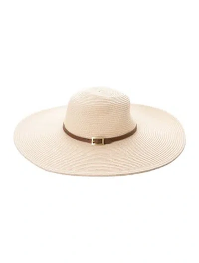 Pre-owned Melissa Odabash Paper Sun Hat In Neutral