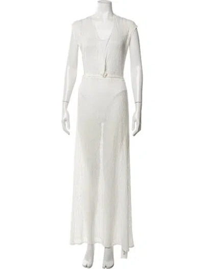 Pre-owned Melissa Odabash Patterned Cover-up In White