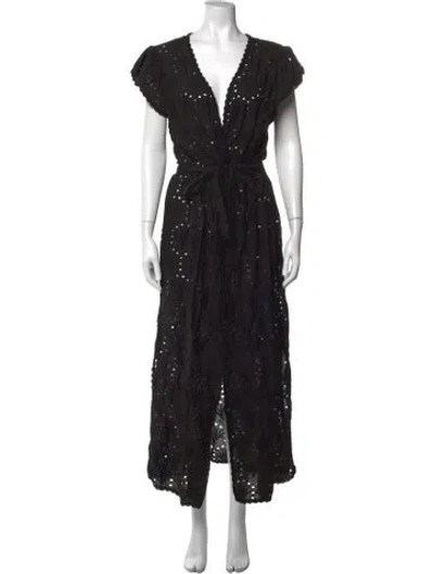 Pre-owned Melissa Odabash Patterned Long Dress In Black