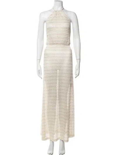 Pre-owned Melissa Odabash Patterned Long Dress In Neutrals