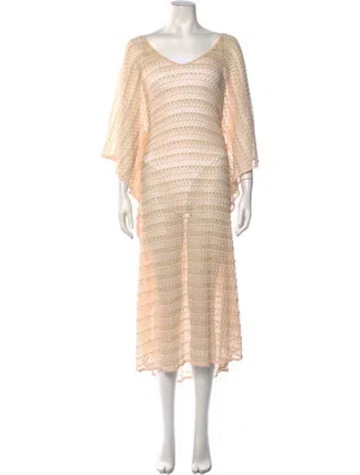 Pre-owned Melissa Odabash Patterned Long Dress In Neutrals