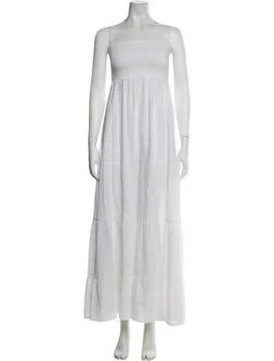 Pre-owned Melissa Odabash Patterned Long Dress In White
