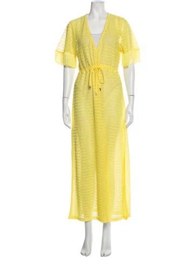 Pre-owned Melissa Odabash Patterned Long Dress In Yellow