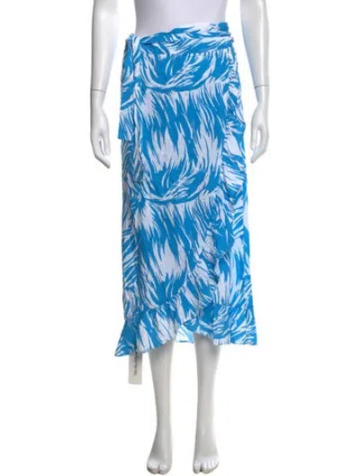 Pre-owned Melissa Odabash Patterned Long Skirt In Blue