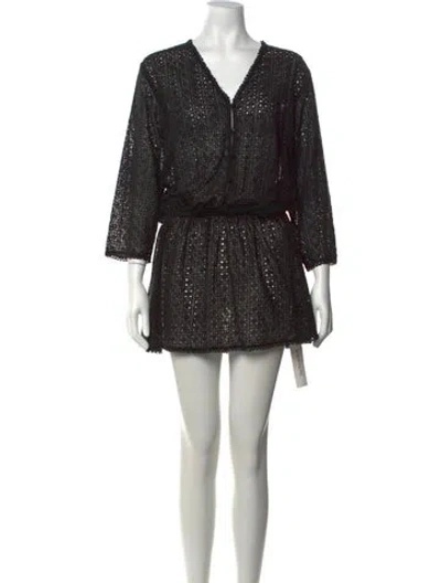 Pre-owned Melissa Odabash Patterned Mini Dress In Black
