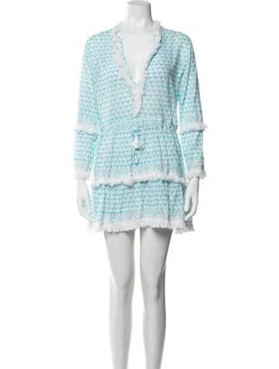 Pre-owned Melissa Odabash Patterned Mini Dress In Blue