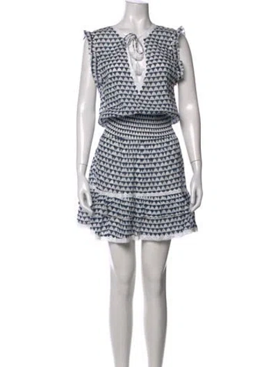 Pre-owned Melissa Odabash Patterned Mini Dress In Blue