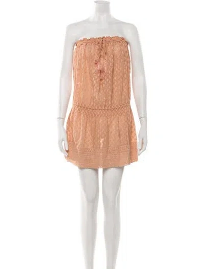 Pre-owned Melissa Odabash Patterned Mini Dress In Brown
