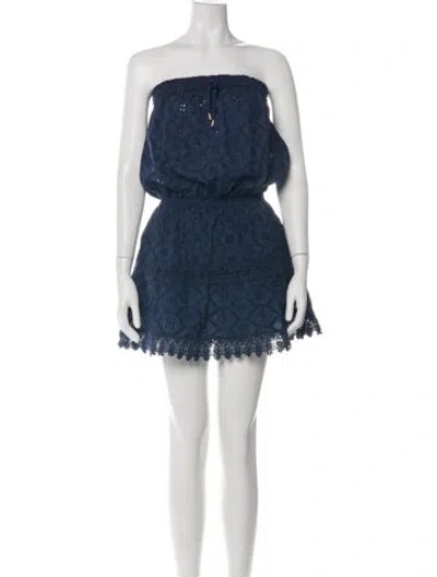 Pre-owned Melissa Odabash Patterned Mini Dress In Green