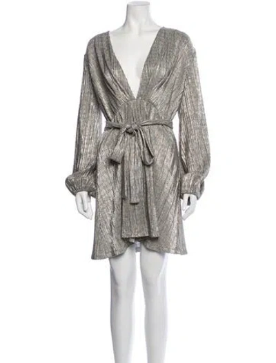 Pre-owned Melissa Odabash Patterned Mini Dress In Metallic