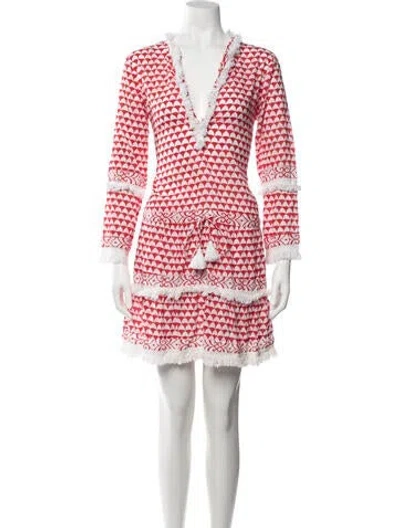 Pre-owned Melissa Odabash Patterned Mini Dress In Red