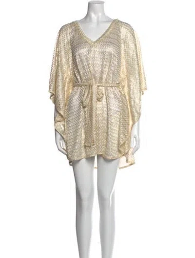 Pre-owned Melissa Odabash Patterned Mini Dress W/ Tags In Neutral