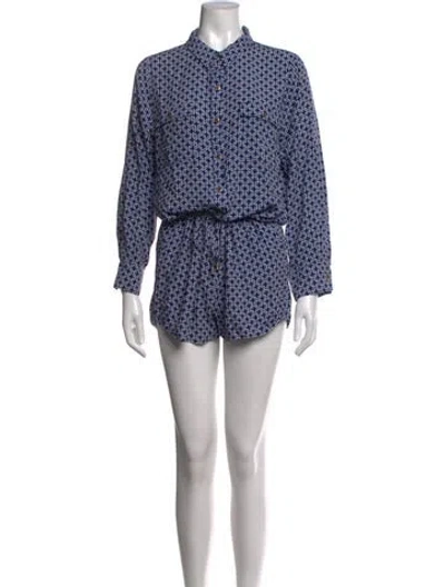 Pre-owned Melissa Odabash Patterned Romper In Blue