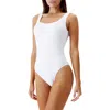 Melissa Odabash Perugia Stretch-seersucker Swimsuit In Weave