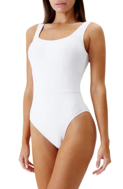 Melissa Odabash Perugia Stretch-seersucker Swimsuit In Weave