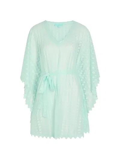 Melissa Odabash Petra Lace-knit Kaftan In Blue