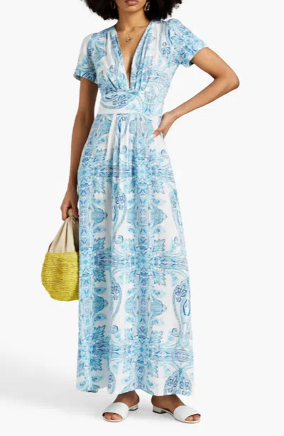 Melissa Odabash Petunia Paisley-print Voile Maxi Dress In Blue In Multi