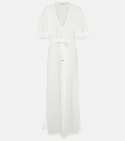 Melissa Odabash Phoebe Fringed Kaftan In White