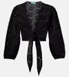 Melissa Odabash Pia Cotton Lace Top In Black