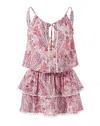 Melissa Odabash Pink Floral Mini Dress In Paisley In Pink