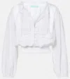 Melissa Odabash Pixi Cropped Cotton Shirt In White