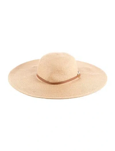 Pre-owned Melissa Odabash Plain Paper Beach Hat In Neutrals