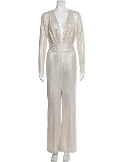 Pre-owned Melissa Odabash Plunge Neckline Jumpsuit In Grey