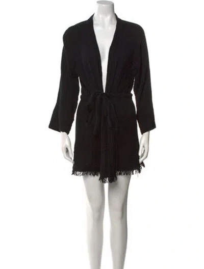 Pre-owned Melissa Odabash Plunge Neckline Mini Dress In Black