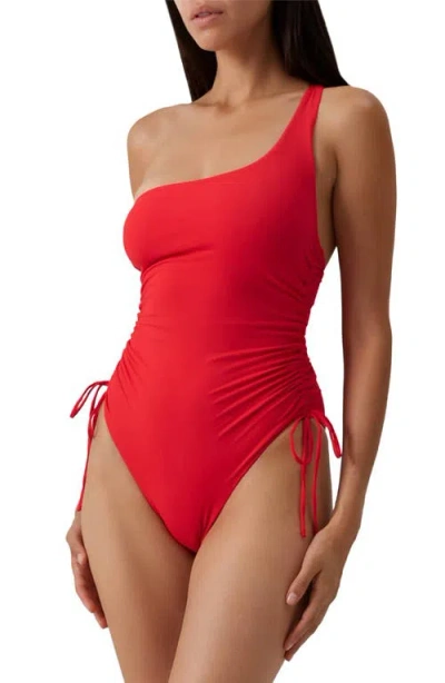 Melissa Odabash Polynesia One-shoulder One-piece Swimsuit In Red